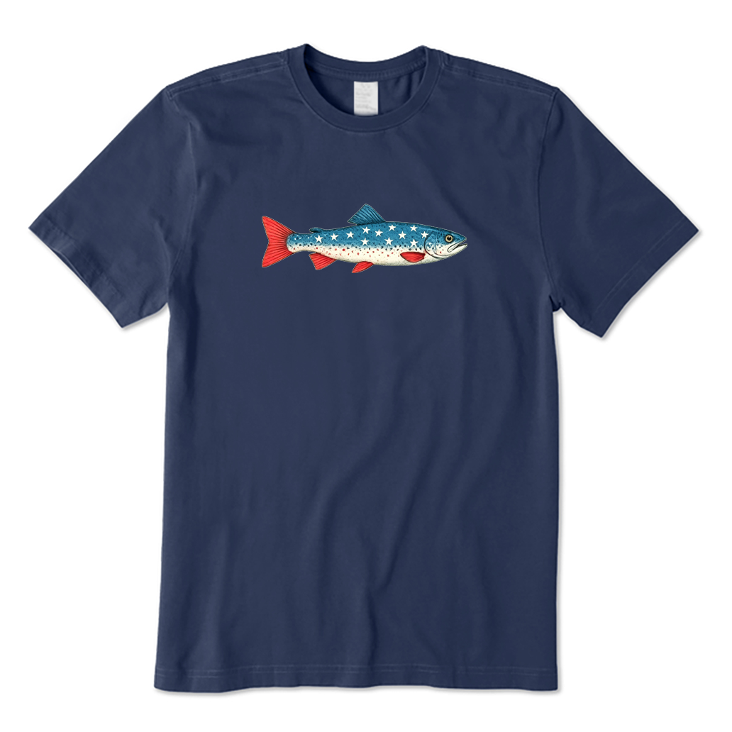 4th of July American Flag Trout T-shirt