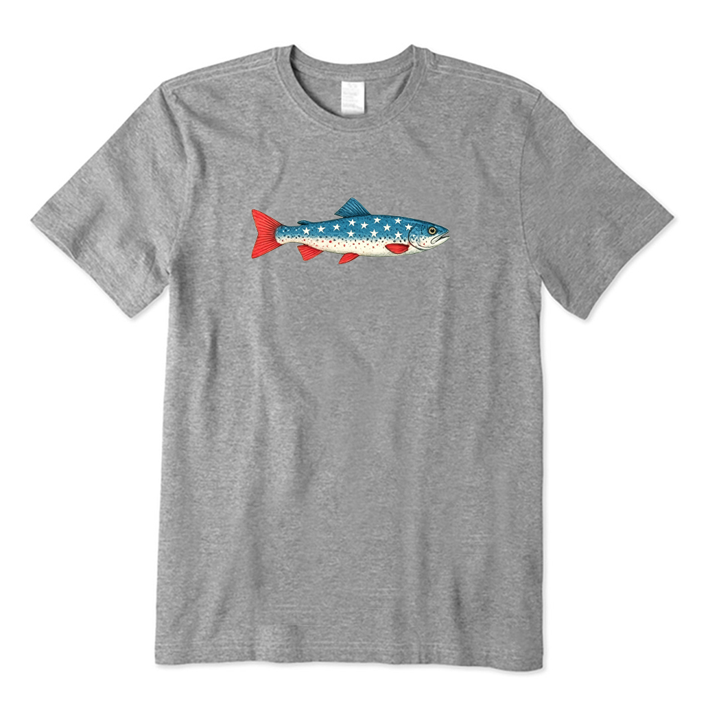 4th of July American Flag Trout T-shirt