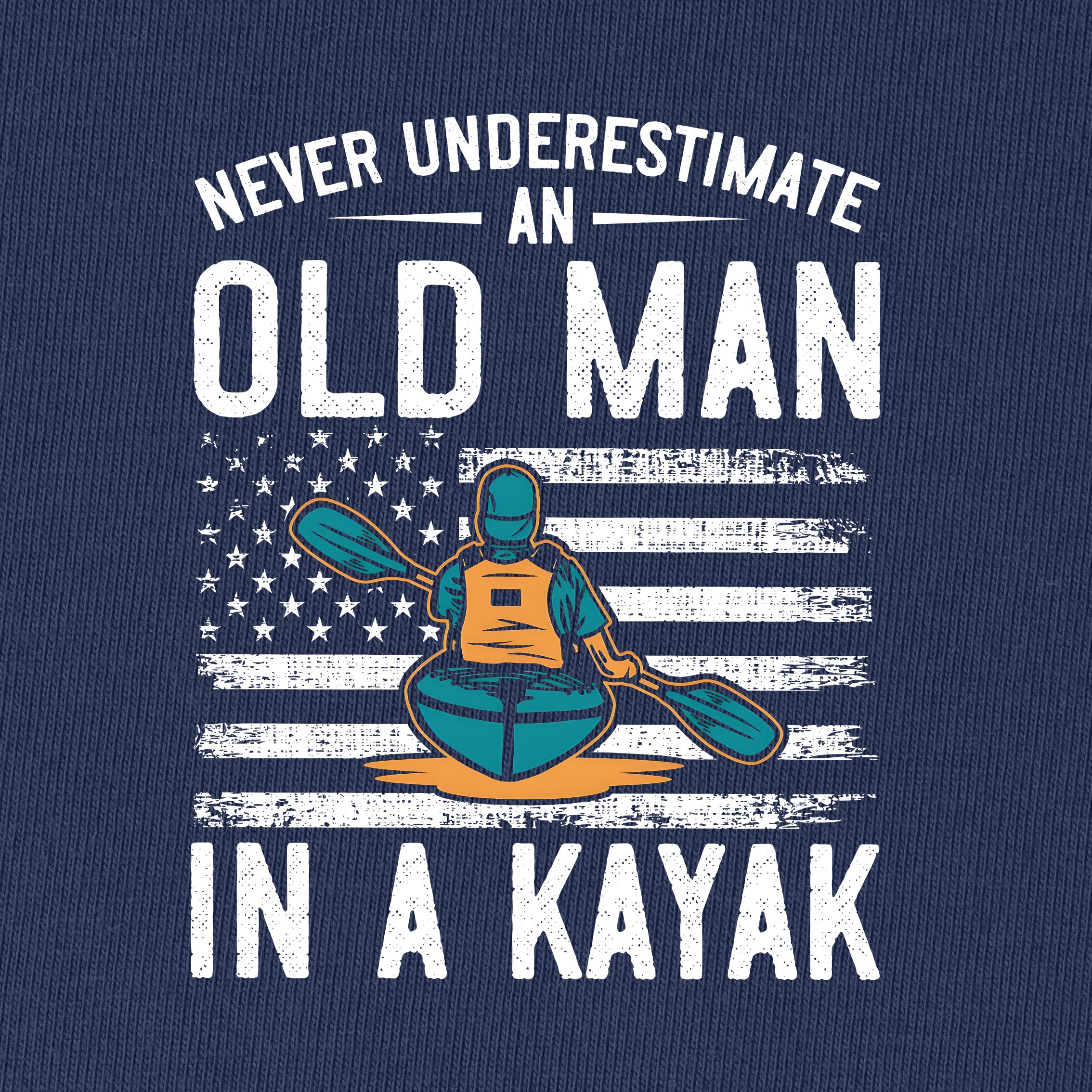 Never Underestimate an old man in a Kayak T-Shirt