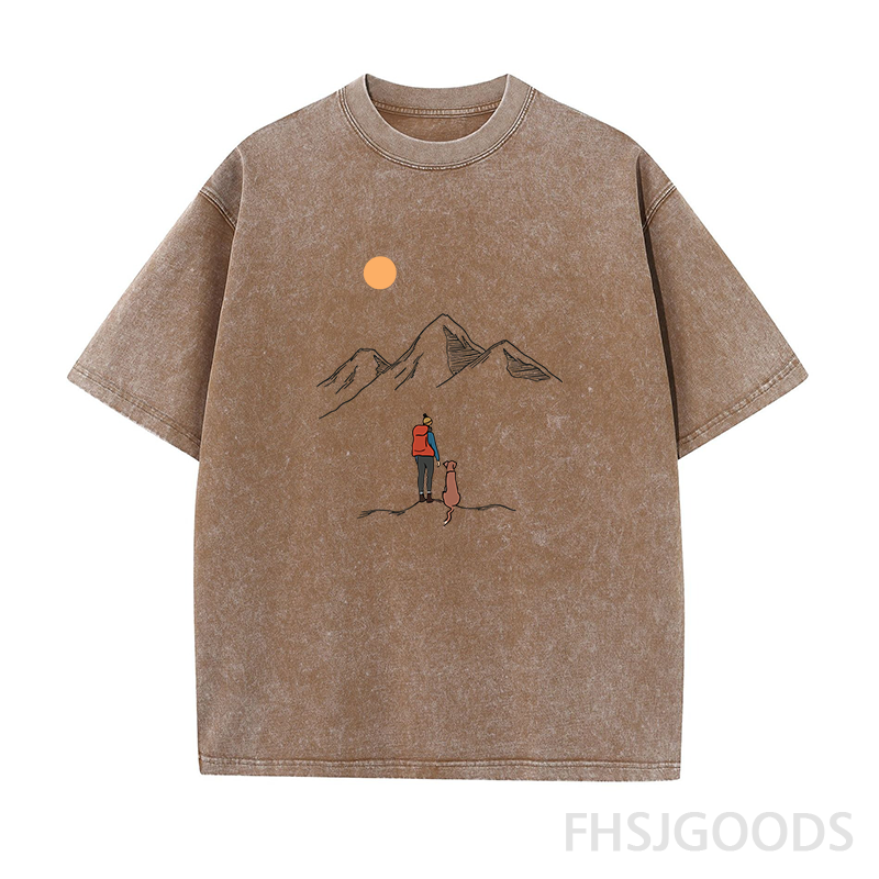 Mountain Hiking Unisex Distressed T-Shirt