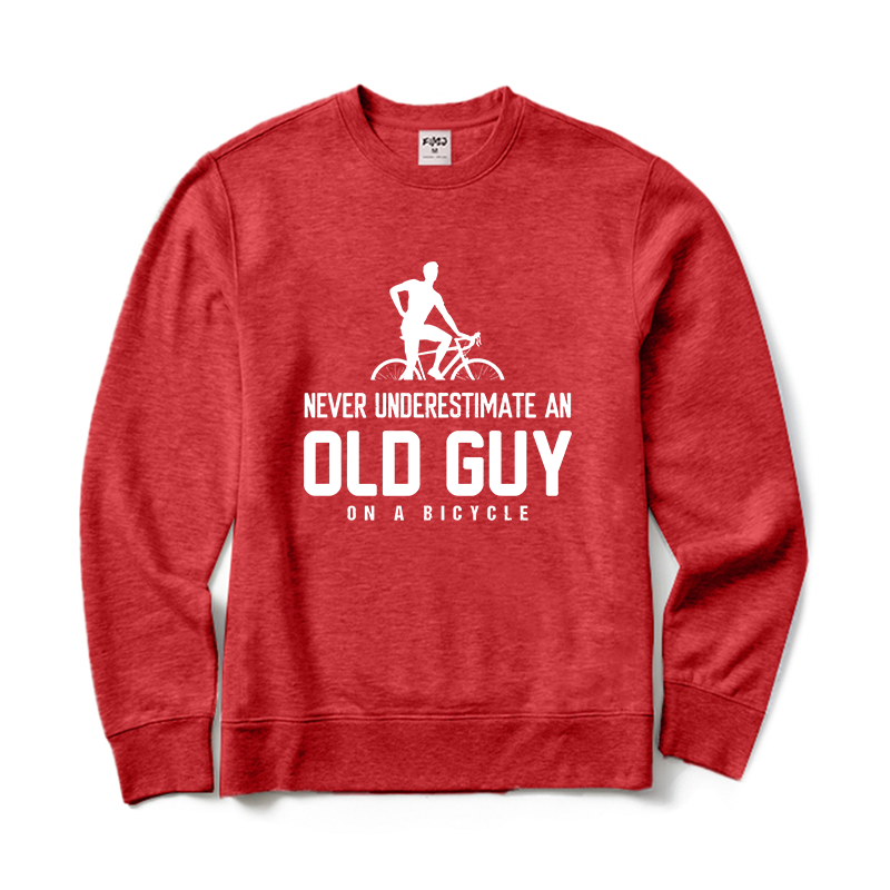 Old Guy on A Bicycle Crewneck Sweatshirt