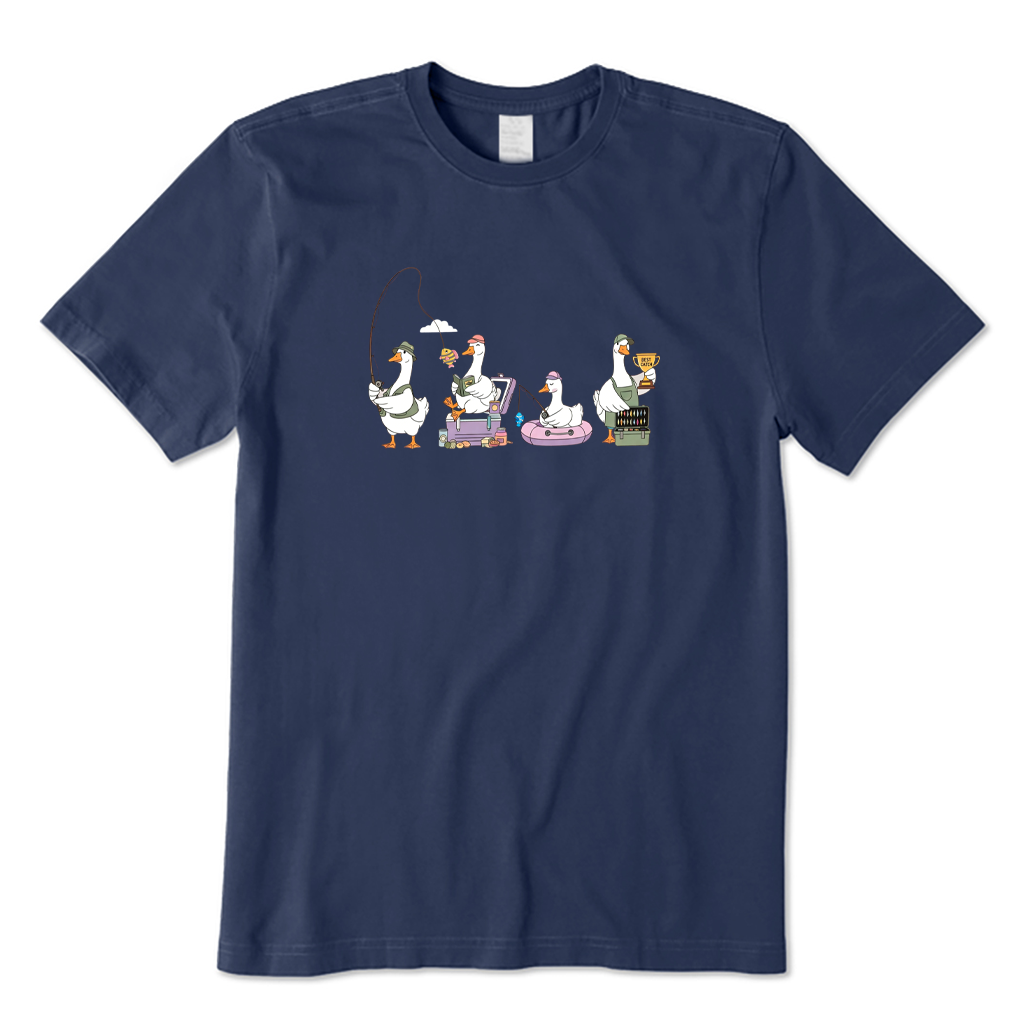 Funny Fishing Goose T-shirt