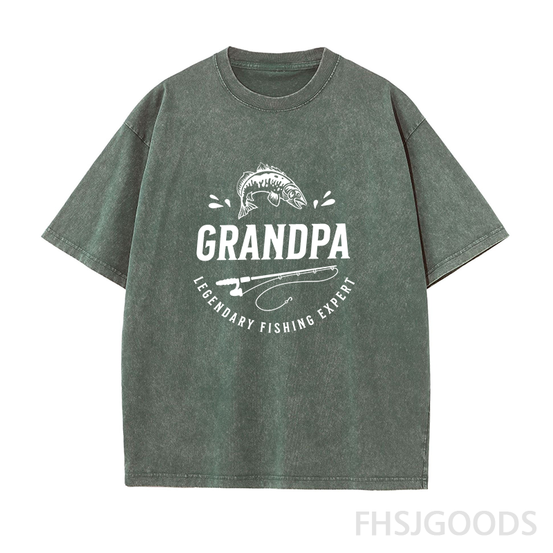 Grandpa Legendary Fishing Expert Unisex Distressed T-Shirt