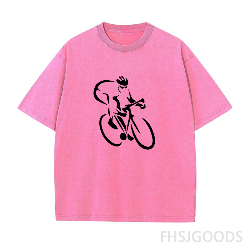 Cycling Silhouette Unisex Distressed T-Shirt