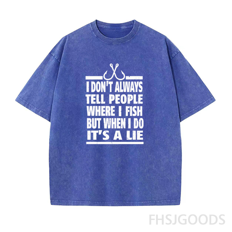 NOT TELL PEOPLE WHERE I FISH Unisex Distressed T-Shirt