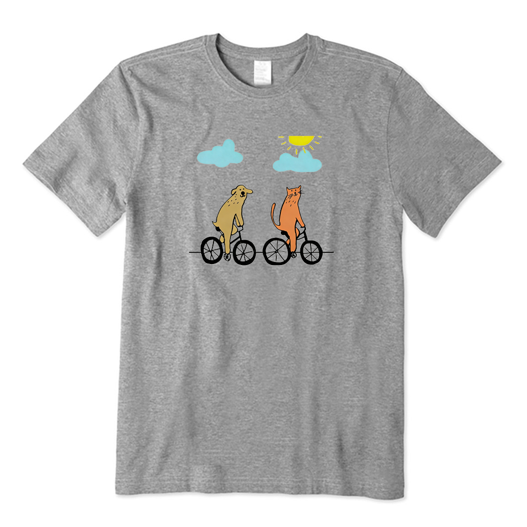 Dog & Cat on Bikes T-Shirt
