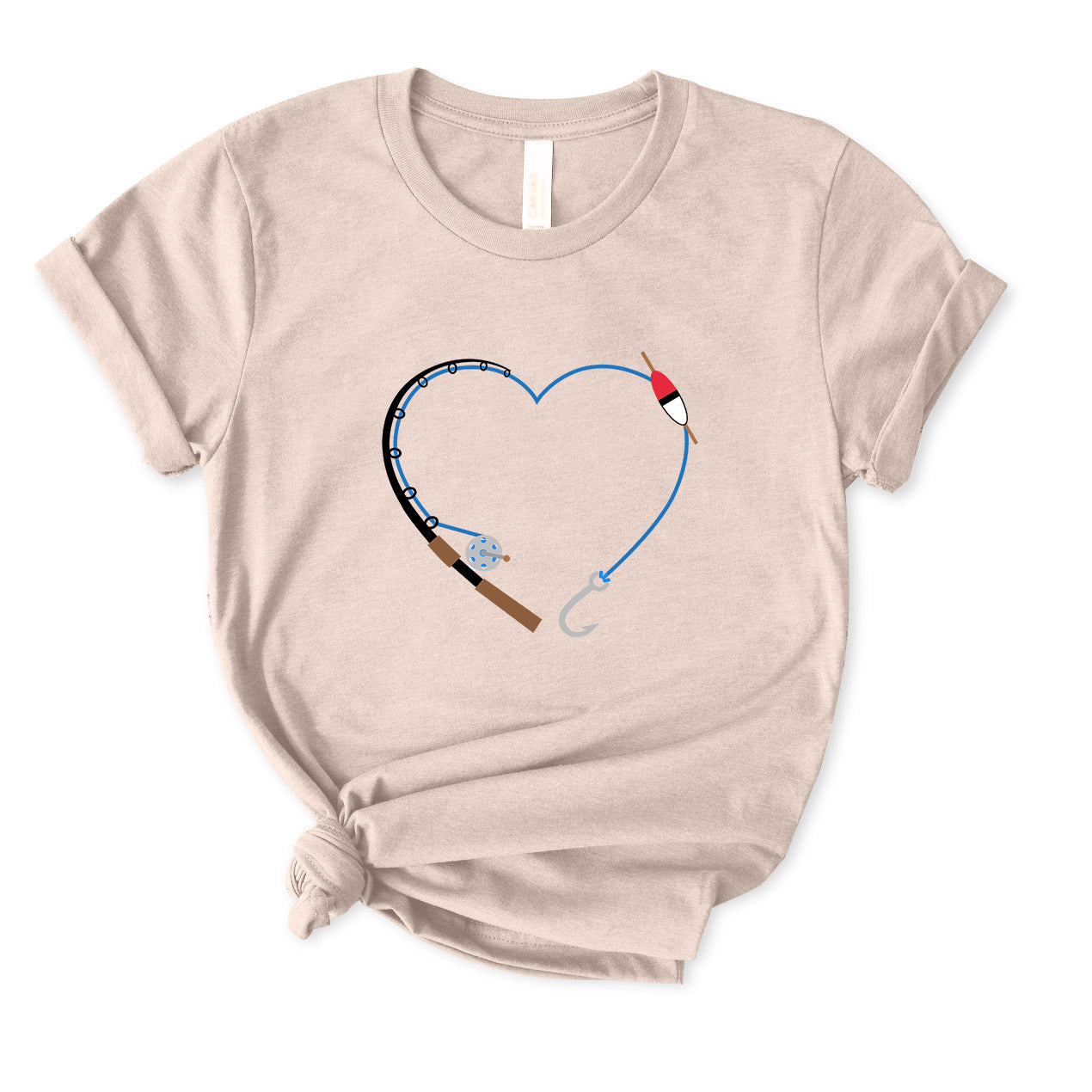 Heart Fishing Rod T-Shirt for women