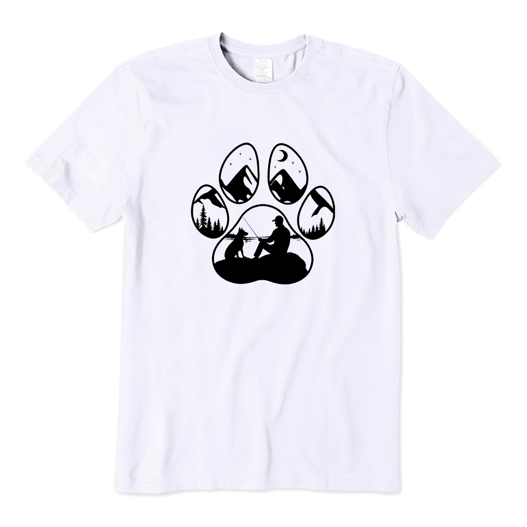 Dog Paw Fishing T-shirt