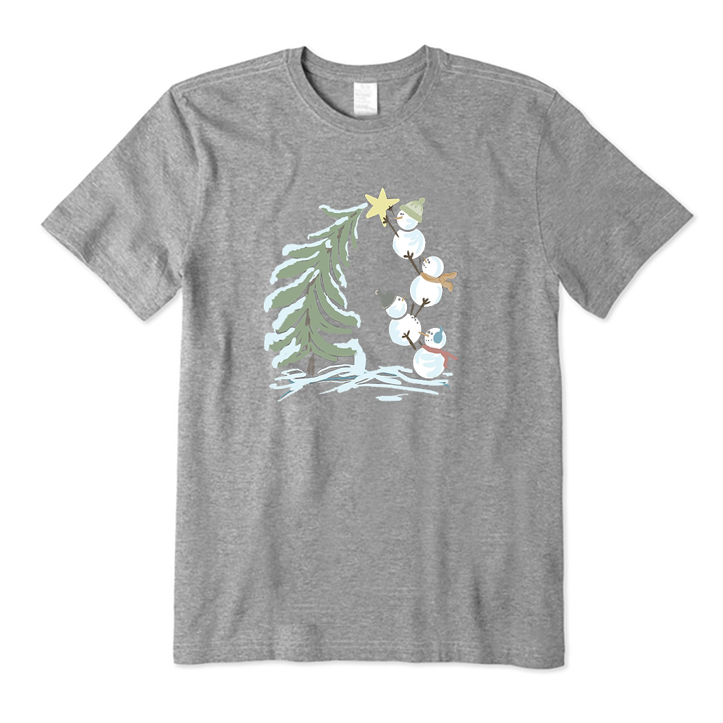 Snowman Stacking Christmas Tree T-Shirt