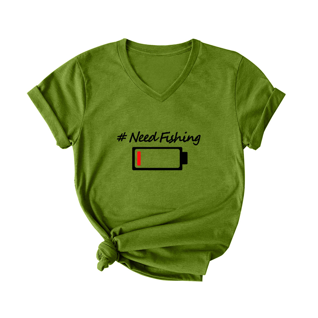 NEEDFISHING V Neck T-Shirt for Women