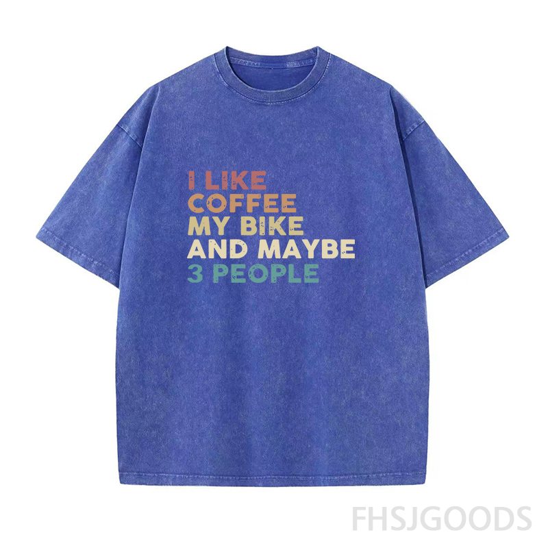 I Like Coffee and My Bike Unisex Distressed T-Shirt