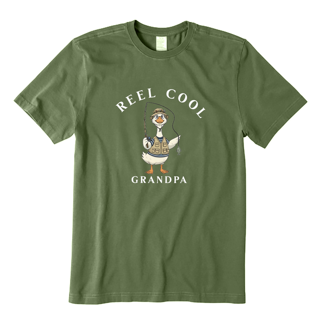 Reel Cool Grandpa Duck Fishing T-shirt