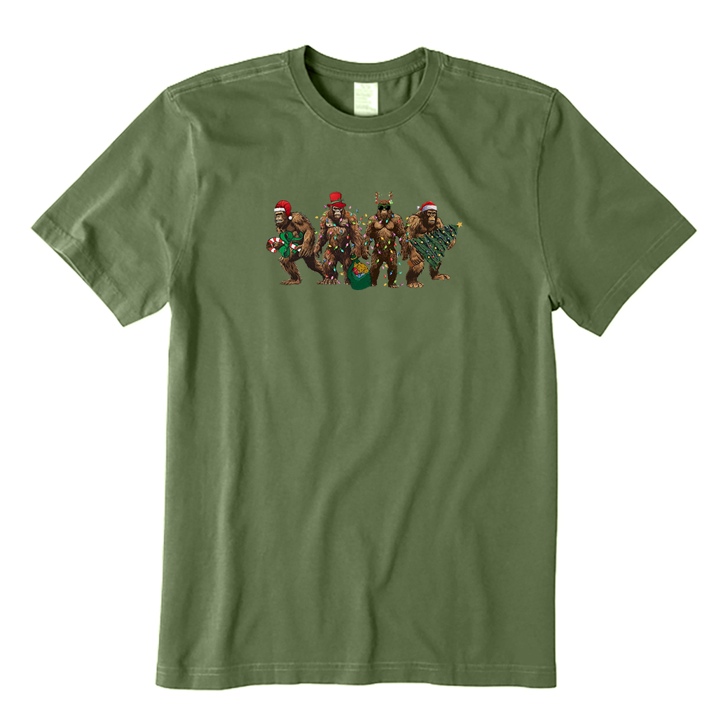 Bigfoot Santa Christmas Lights T-Shirt