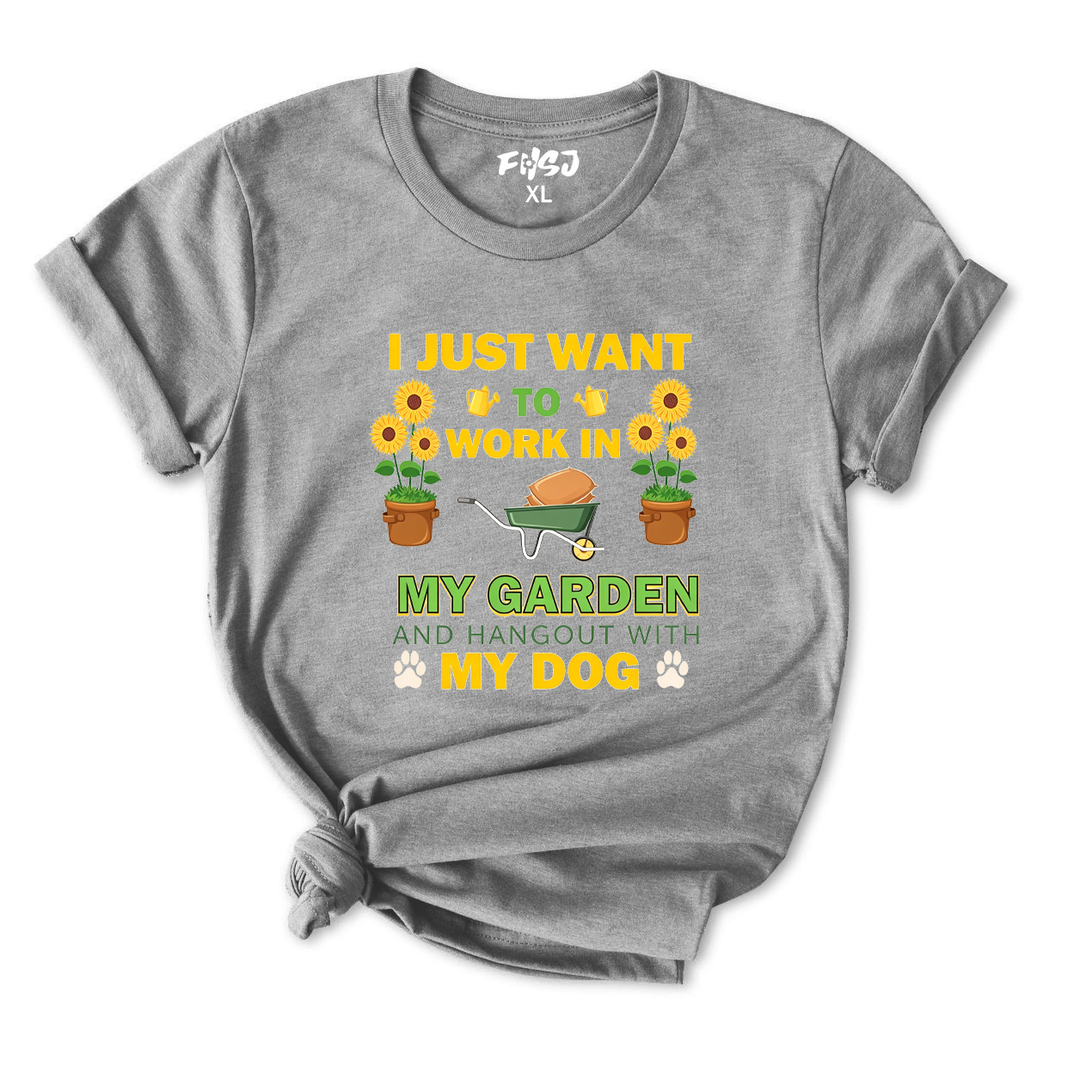 I Just Want To Work In My Garden And Hangout With My Dog T-Shirt for Women