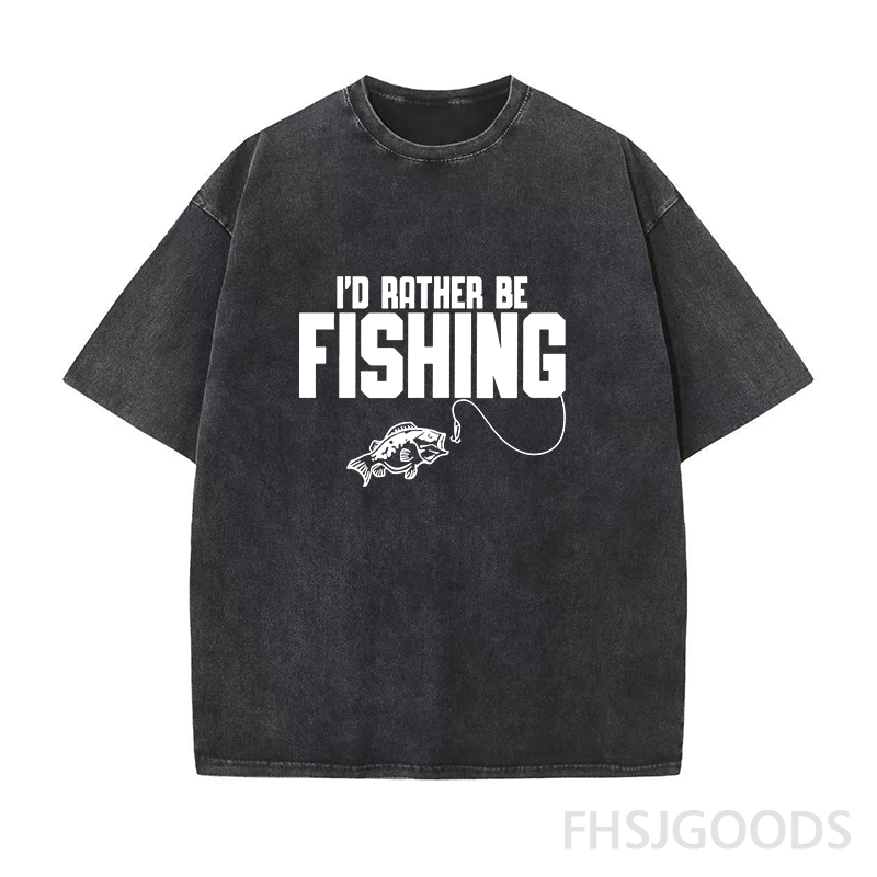 I'd Rather Be Fishing Unisex Distressed T-Shirt