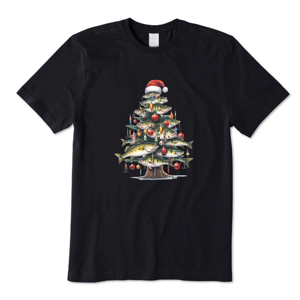 Bass Fisherman Christmas Tree T-Shirt