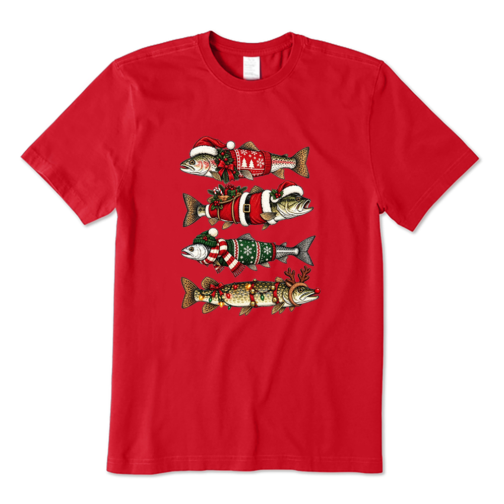 Christmas Trout Fishing T-Shirt