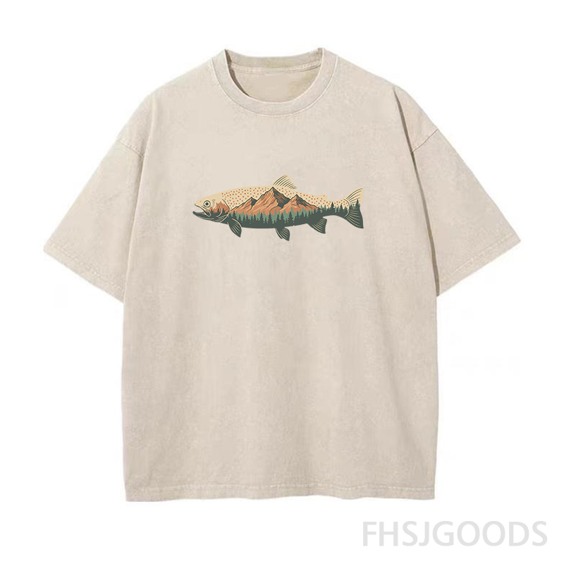Vintage Fly Fishing Unisex Distressed T-Shirt