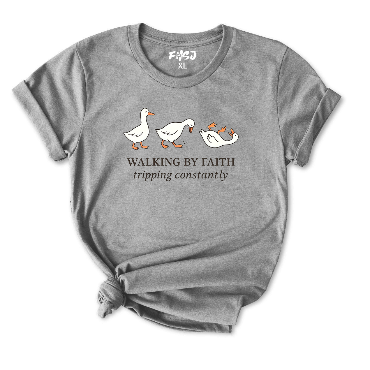 Walking By Faith Tripping Constantly Goose T-Shirt for Women