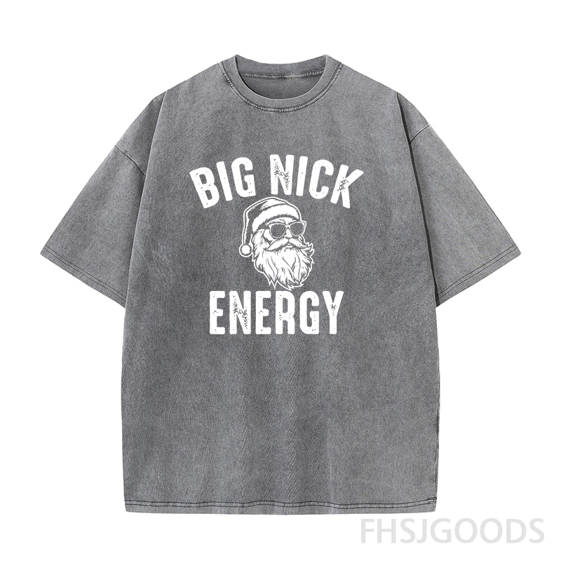 Big Nick Energy Santa Unisex Distressed T-Shirt