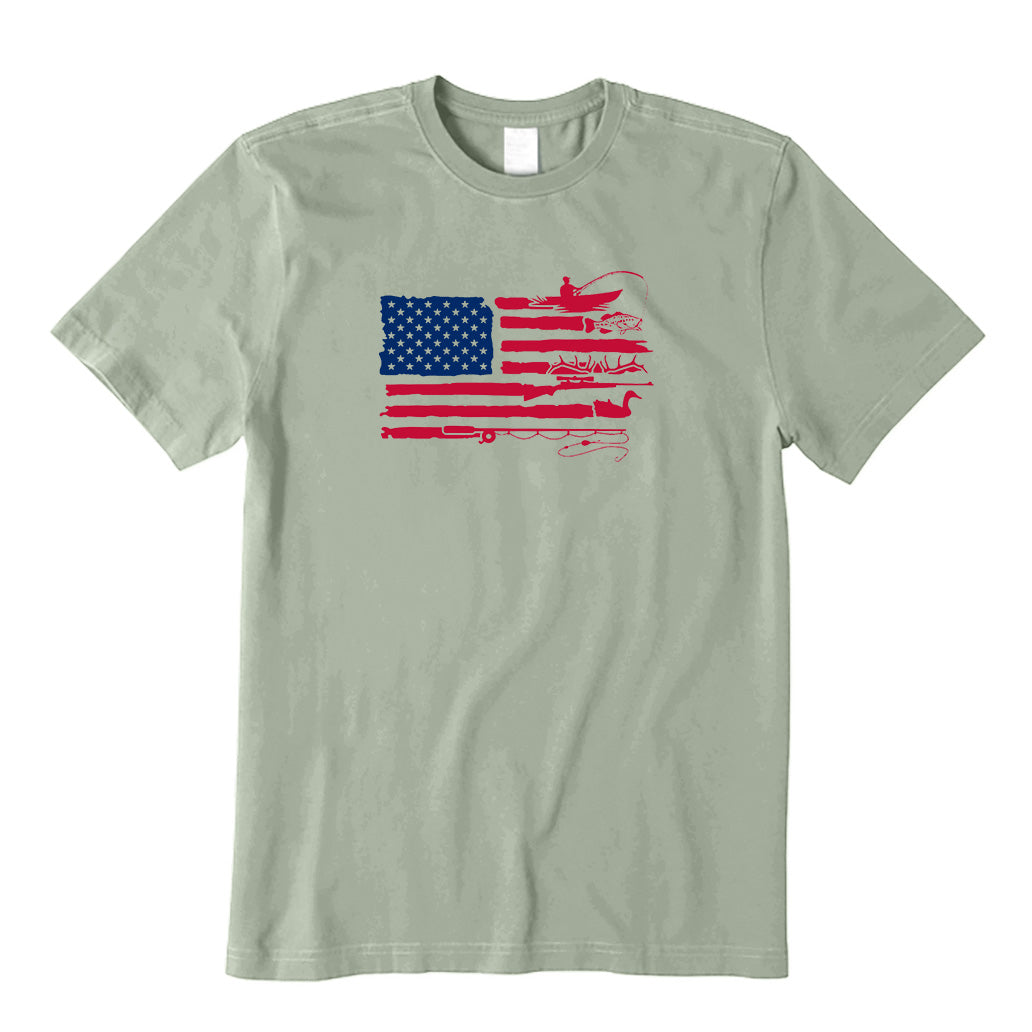 Fishing and Hunting Flag T-Shirt