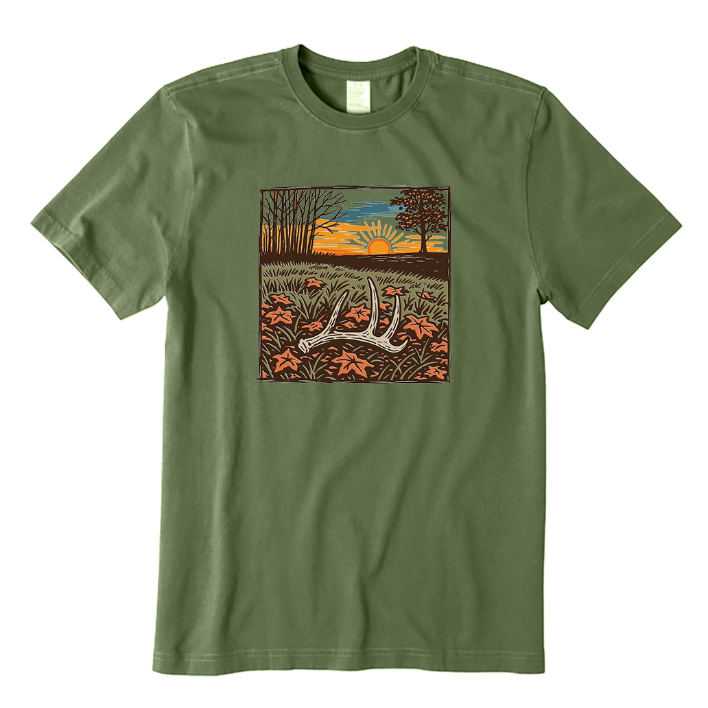 Nature Scene Deer Horn T-Shirt