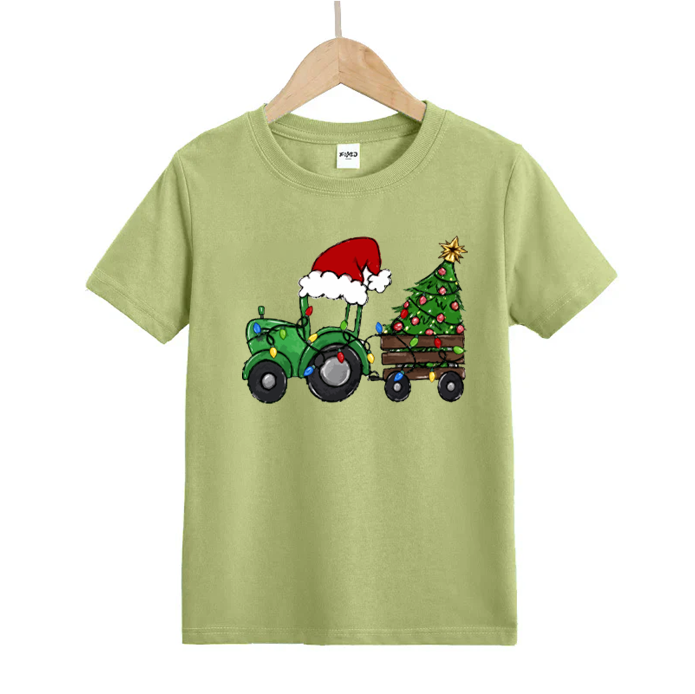 Christmas Tractor Kids T-Shirt