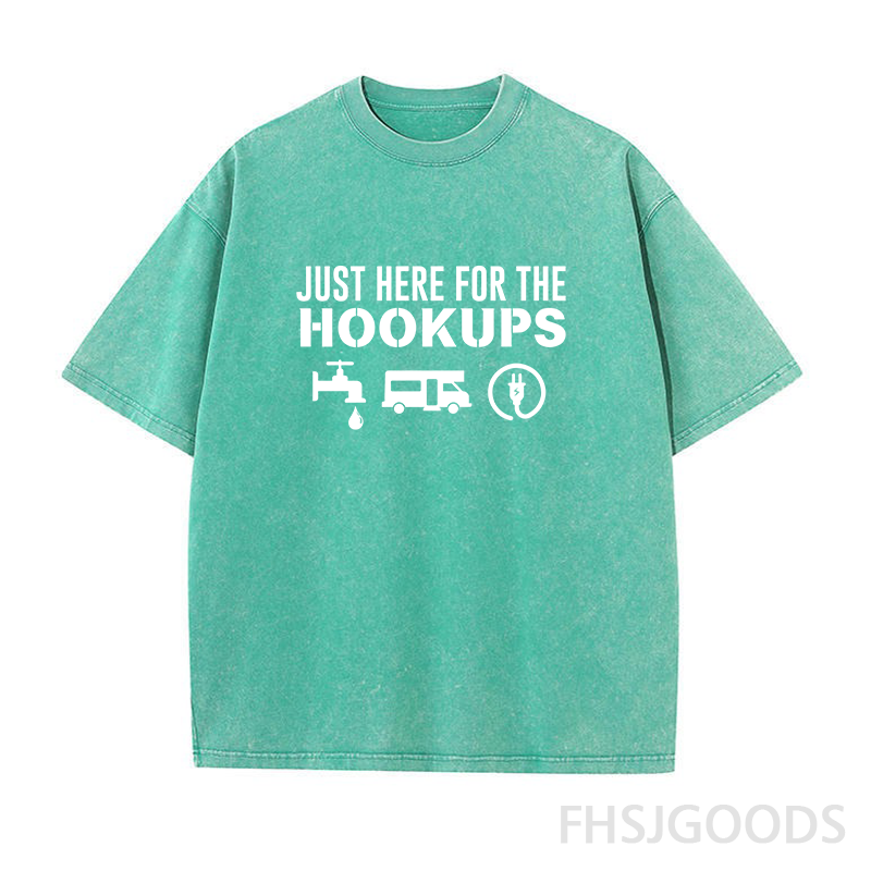 Just Here For The Hookups Unisex Distressed T-Shirt
