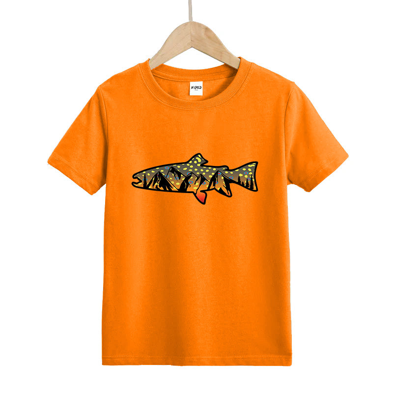 Brook Trout Mountains Kids T-Shirt