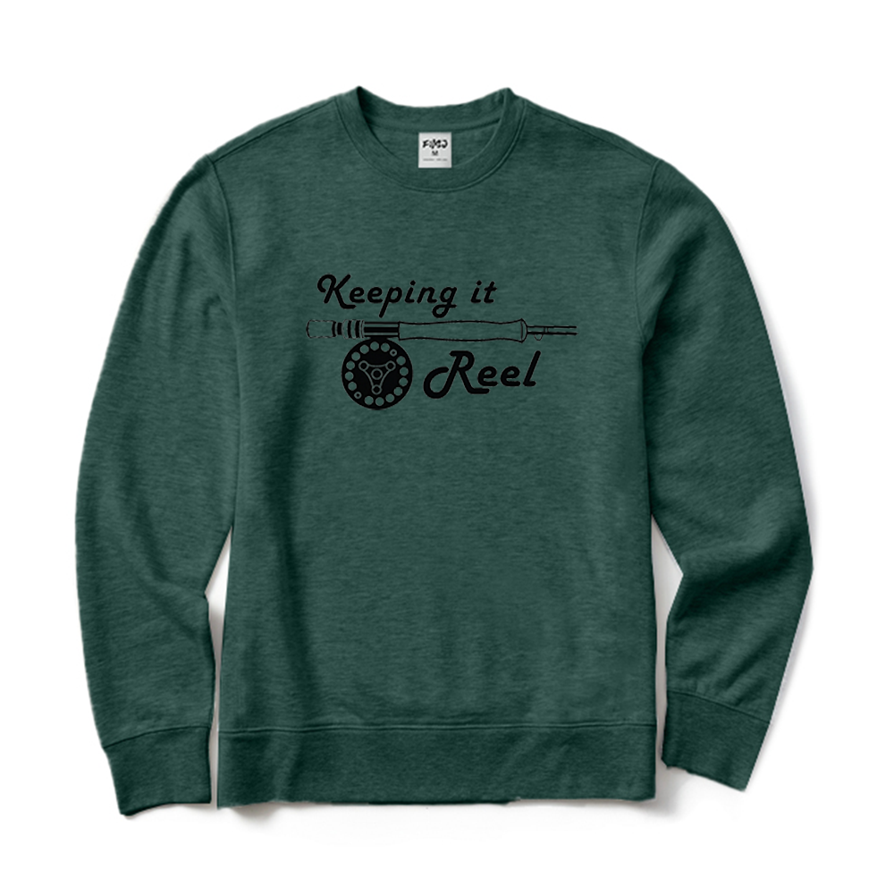 Keeping It Reel Fly Fishing Rod Graphic Crewneck Sweatshirt