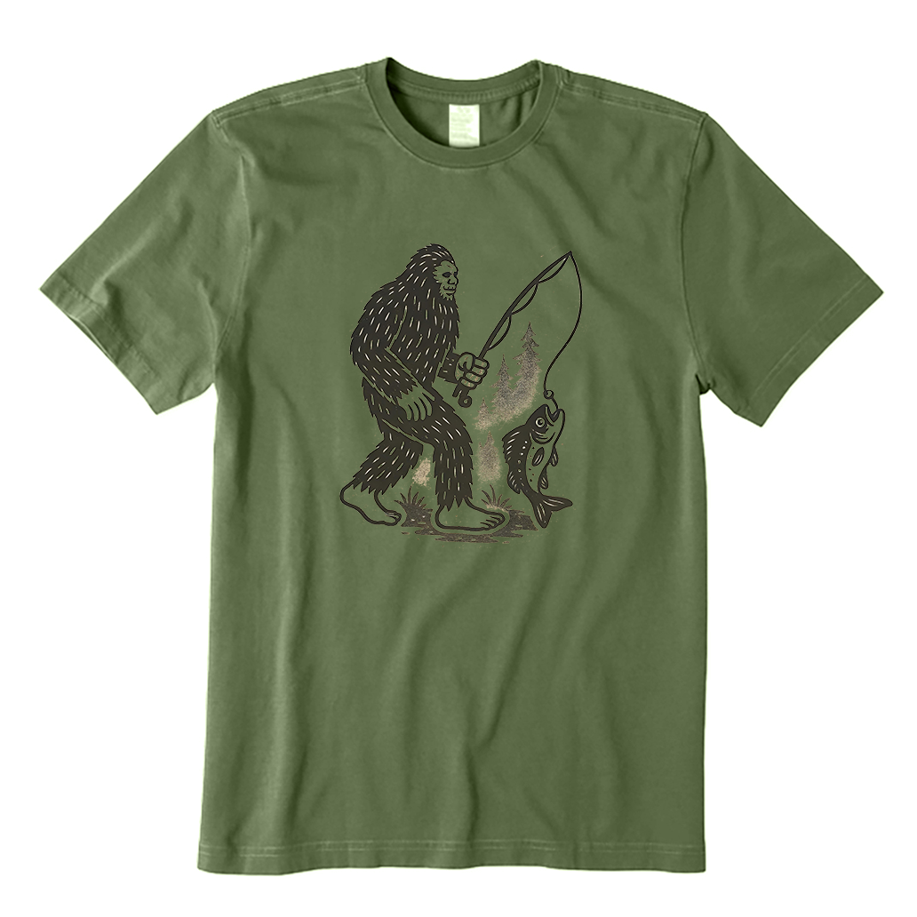 Bigfoot Fishing T-Shirt