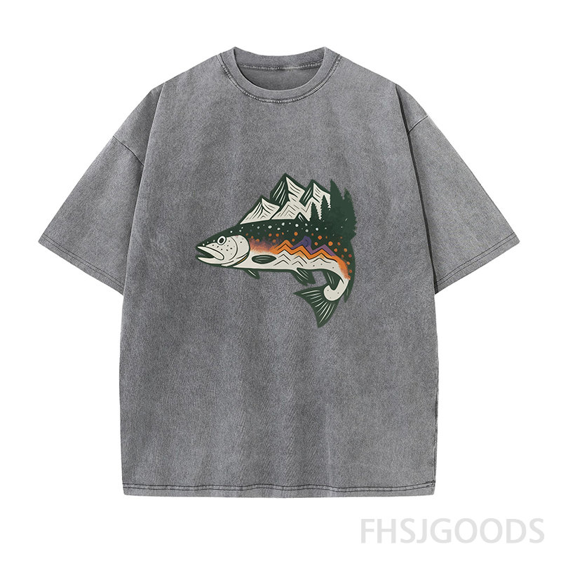 Trout Mountain Unisex Distressed T-Shirt