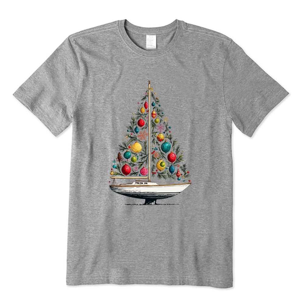 Sailboat Boating Christmas Tree T-Shirt