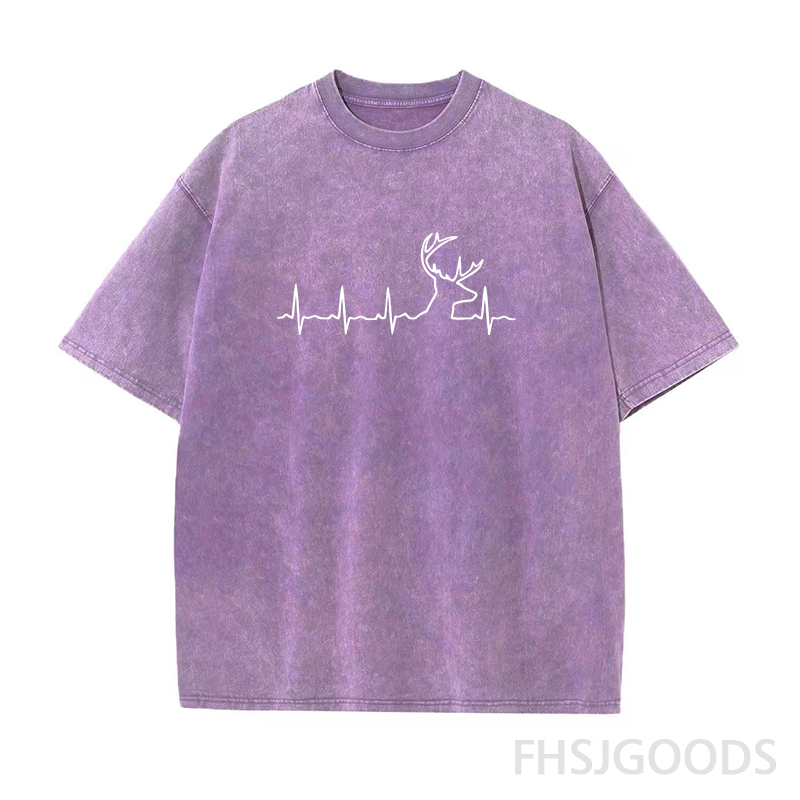 Deer Heartbeat Unisex Distressed T-Shirt