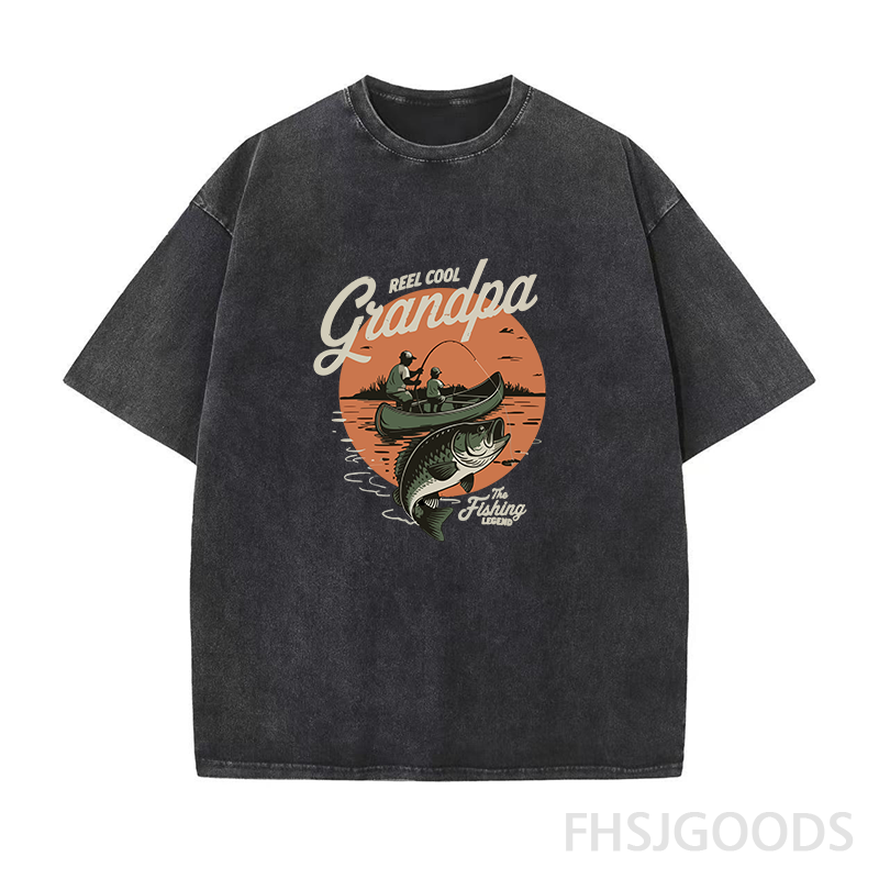 Reel Cool Grandpa Unisex Distressed T-Shirt