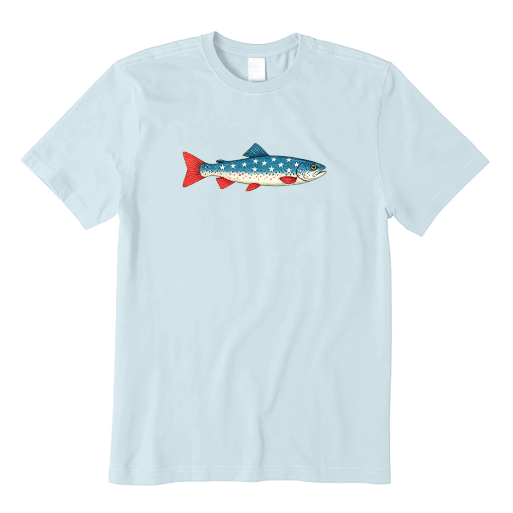 4th of July American Flag Trout T-shirt