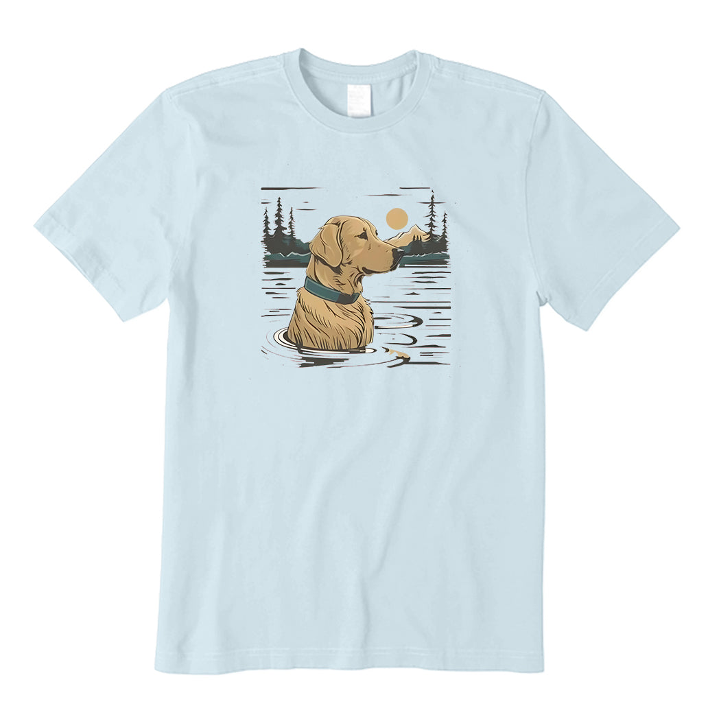 Fishing with Dog Scene T-Shirt