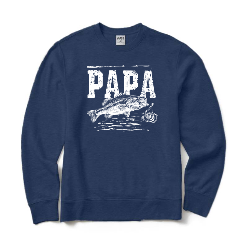 Papa Fishing Crewneck Sweatshirt