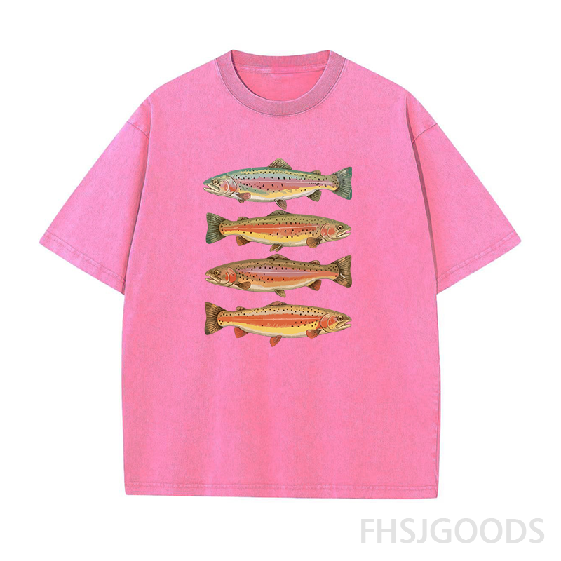 Trout Fish Unisex Distressed T-Shirt