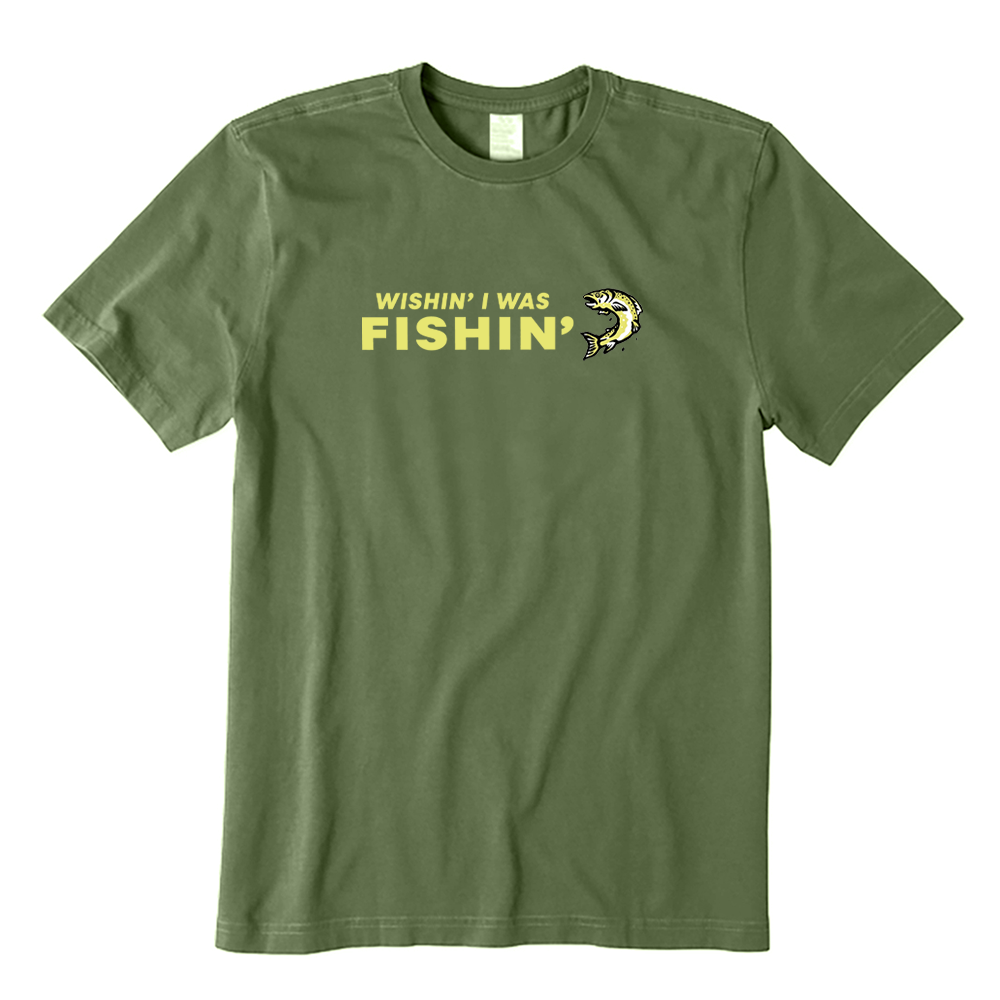 Retro Wishing I Was Fishing T-shirt