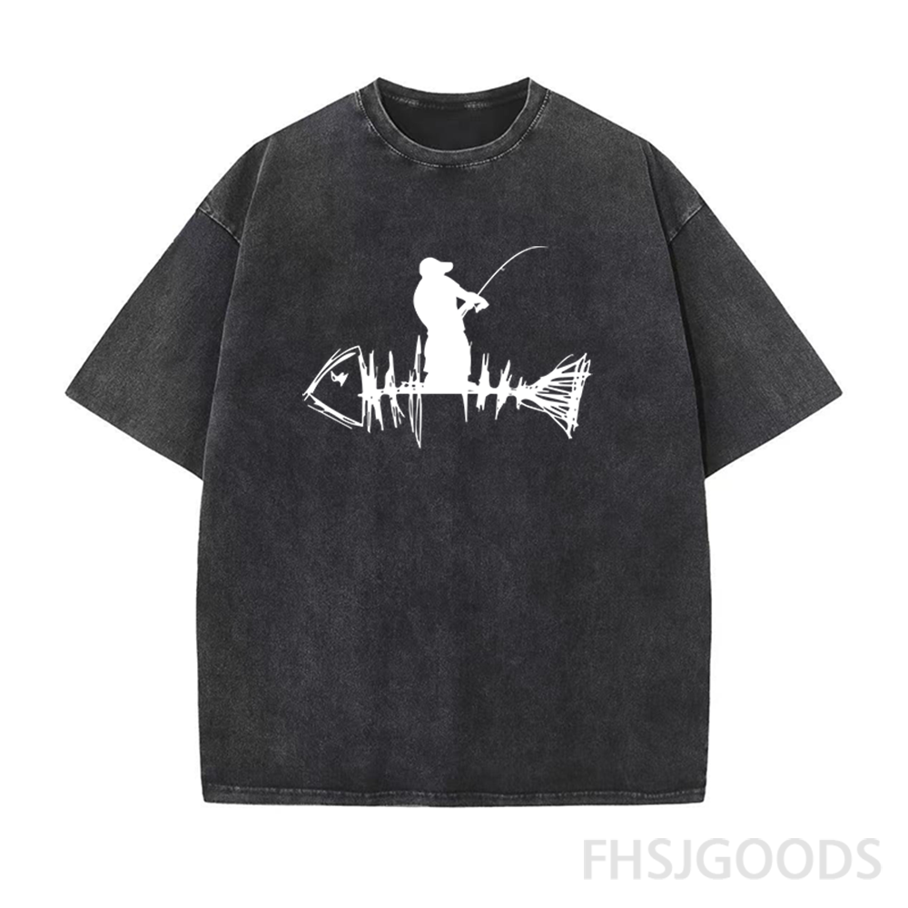 Fisherman Loves Fishing Unisex Distressed T-Shirt