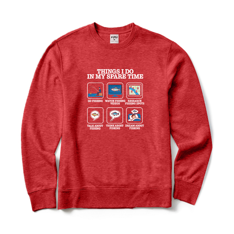 Things I Do in My Spare Time Funny Fishing Lover Crewneck Sweatshirt