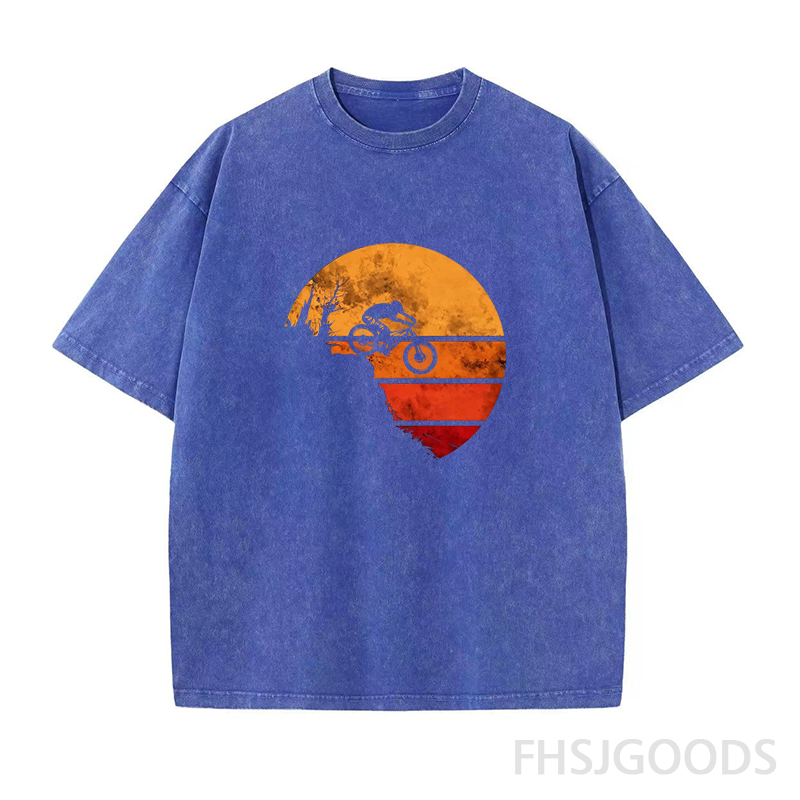Retro Mountain Bike Unisex Distressed T-Shirt