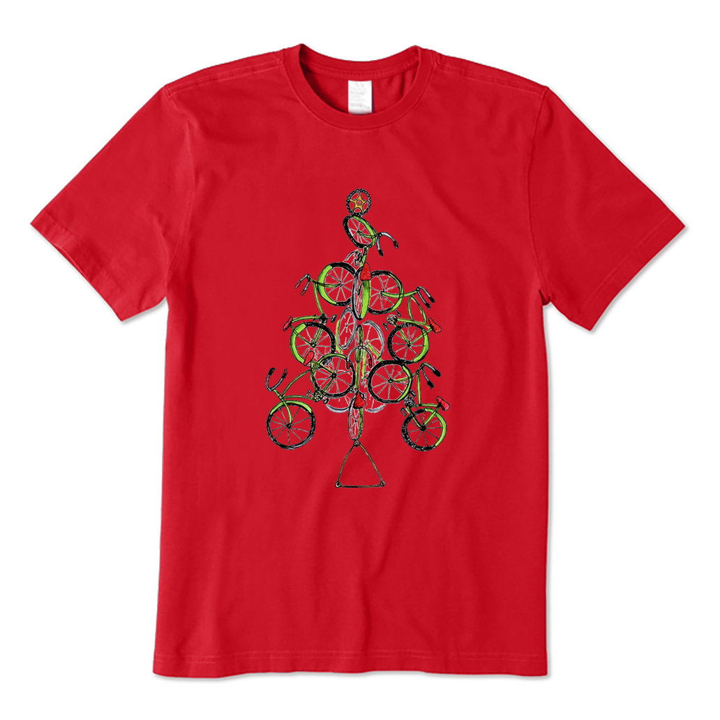 Bicycle Tree Christmas T-Shirt