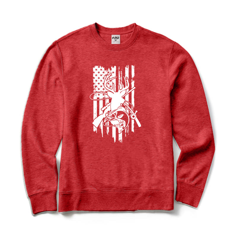 Hunting and American Flag Crewneck Sweatshirt