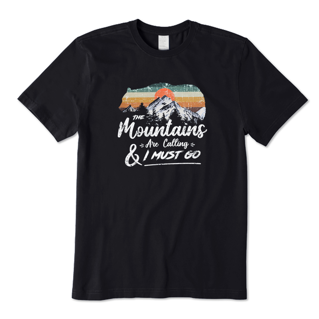 Retro Mountains Are Calling Hiking T-Shirt