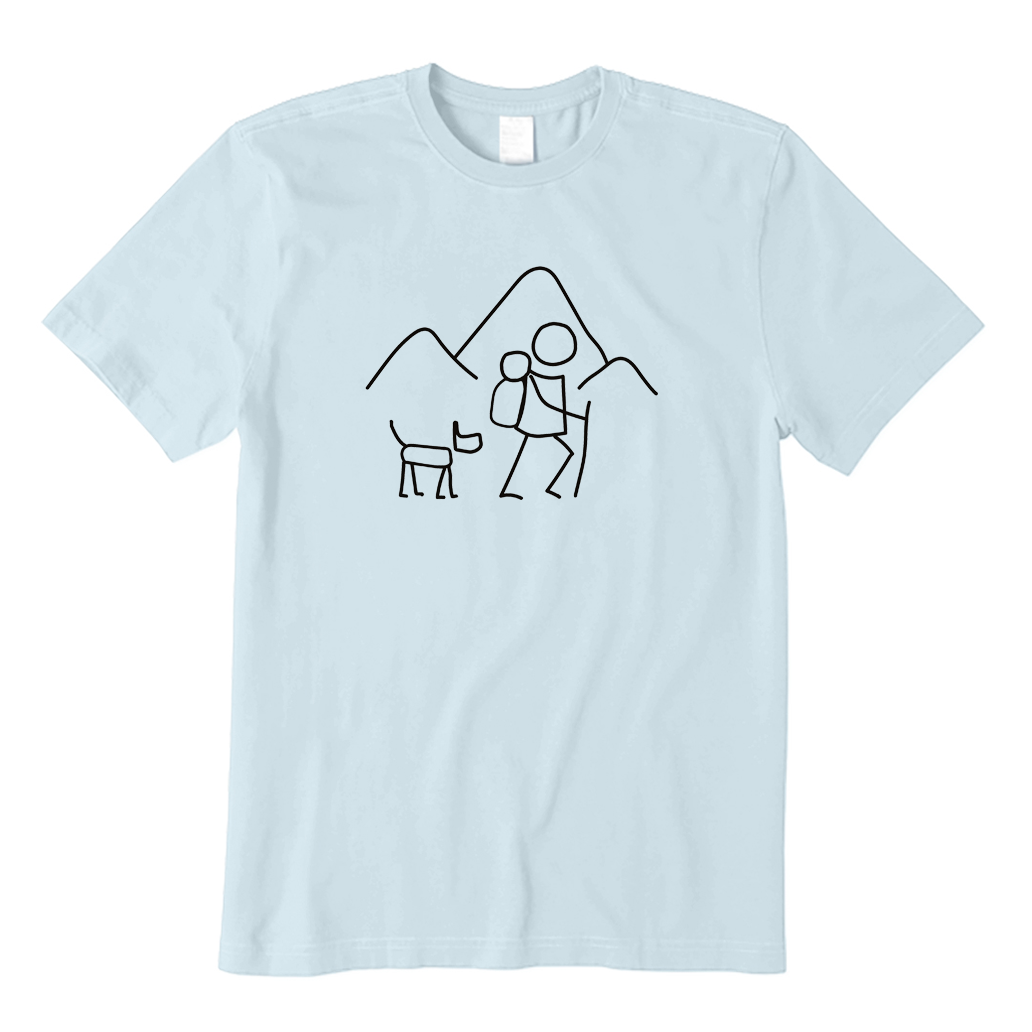 Stick Figure Hiker Dog T-Shirt