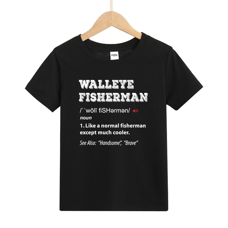 Walleye Fisherman Kids T-Shirt
