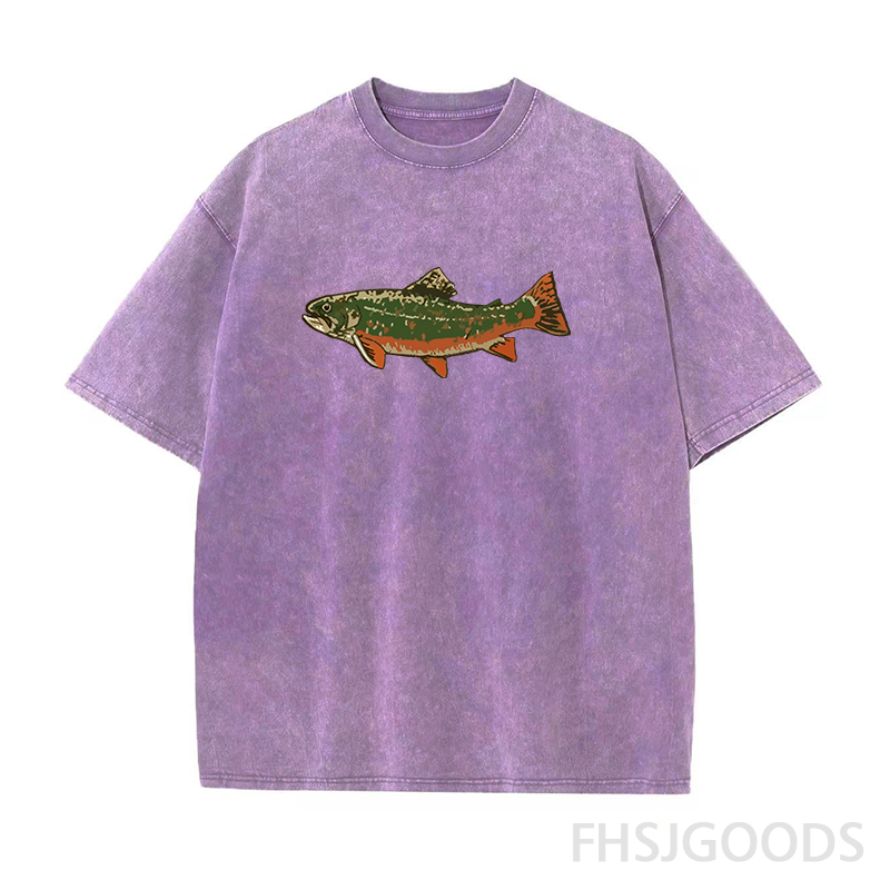 Vintage Brook Trout Unisex Distressed T-Shirt