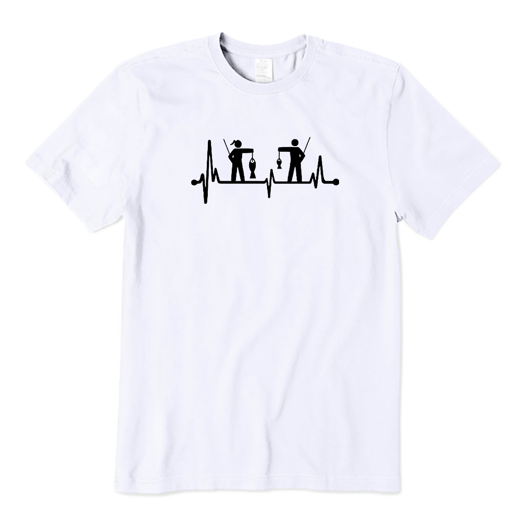 Couple Fishing Heartbeat T-Shirt